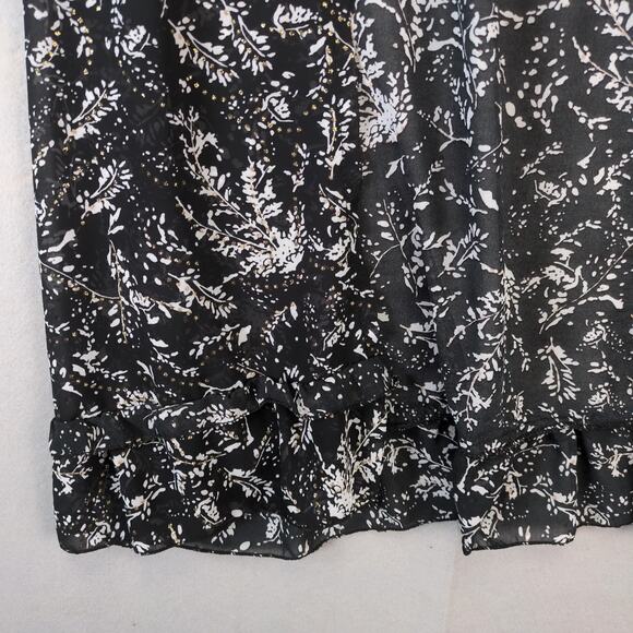 Laon Black Floral Print Sheer Long Kimono Open Cardigan Women's XL Fairy Goth - Picture 10 of 10